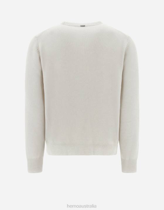 RESORT SWEATER IN CLOUD CASHMERE Herno Men Mastic Dove Grey 2L0H529 Clothing