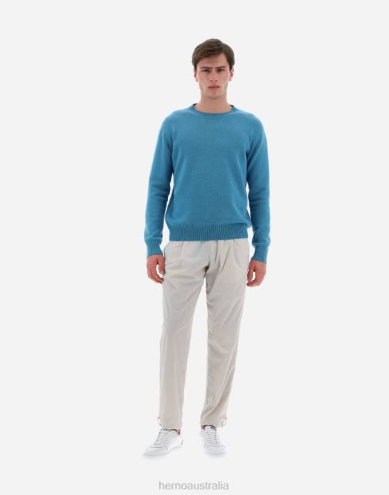 RESORT SWEATER IN CLOUD CASHMERE Herno Men Powder 2L0H583 Clothing