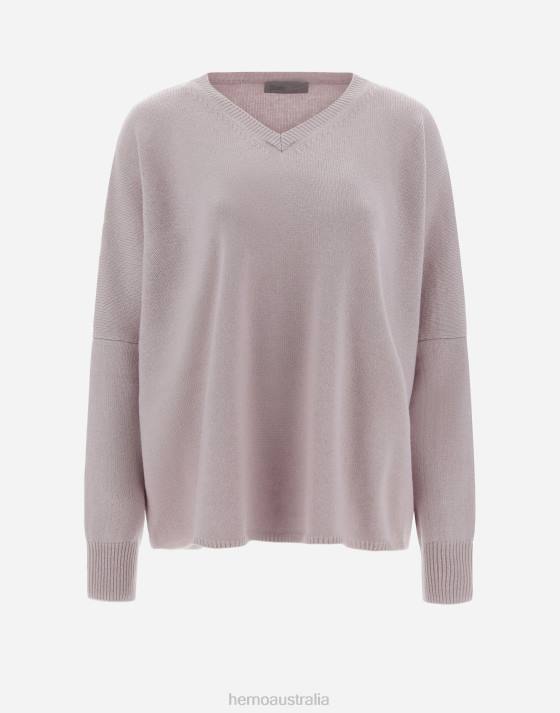 RESORT SWEATER IN ETERNITY CASHMERE Herno Women Lilac 2L0H248 Clothing