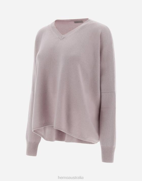 RESORT SWEATER IN ETERNITY CASHMERE Herno Women Lilac 2L0H248 Clothing