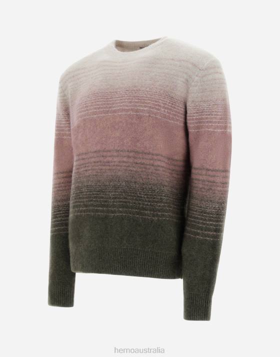 RESORT SWEATER IN FADED BLEND Herno Men Light Military 2L0H508 Clothing