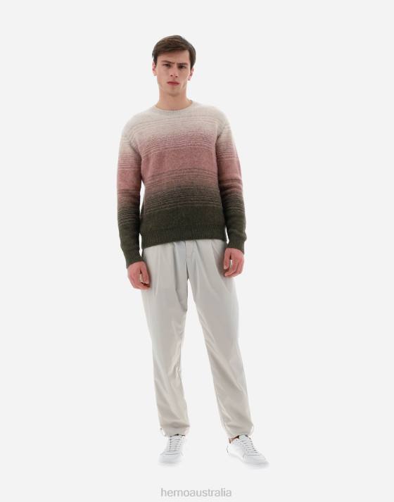 RESORT SWEATER IN FADED BLEND Herno Men Light Military 2L0H508 Clothing