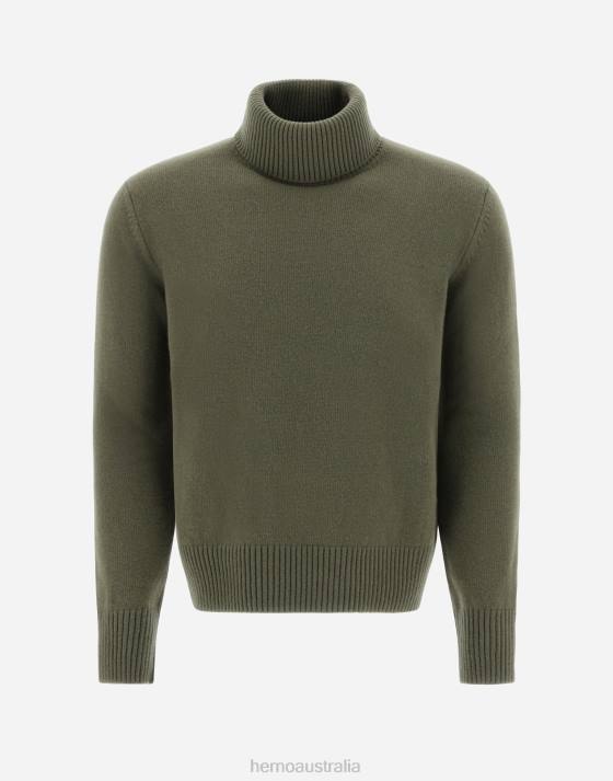 RESORT SWEATER IN LIGHT INFINITY WOOL Herno Men Light Military 2L0H514 Clothing