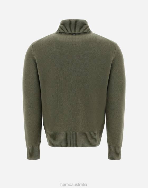 RESORT SWEATER IN LIGHT INFINITY WOOL Herno Men Light Military 2L0H514 Clothing