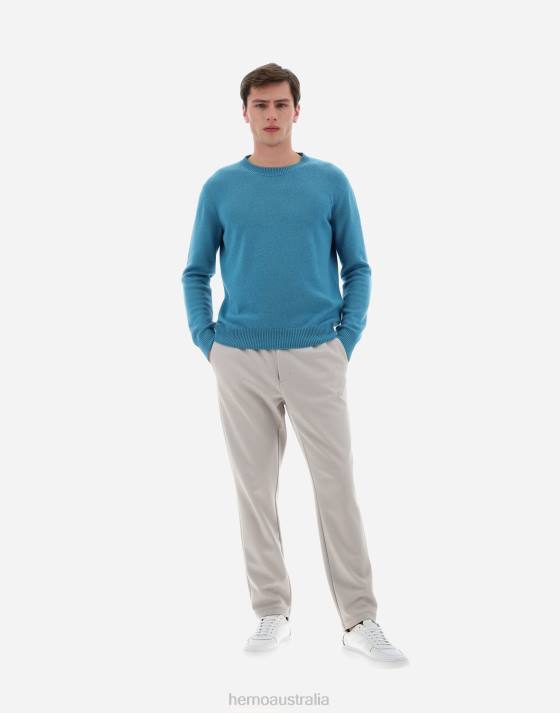 RESORT TROUSERS IN BOILED WOOL JERSEY Herno Men Chantilly 2L0H720 Clothing