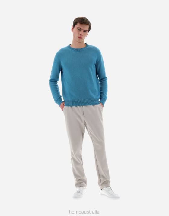 RESORT TROUSERS IN BOILED WOOL JERSEY Herno Men Chantilly 2L0H720 Clothing