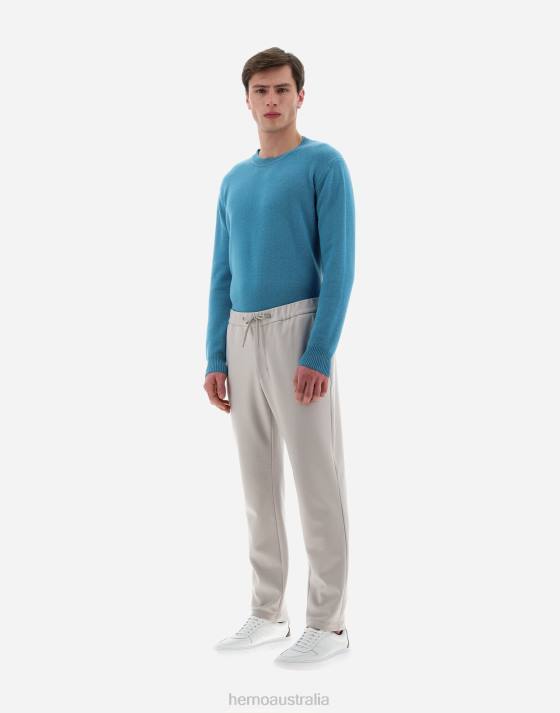 RESORT TROUSERS IN BOILED WOOL JERSEY Herno Men Chantilly 2L0H720 Clothing