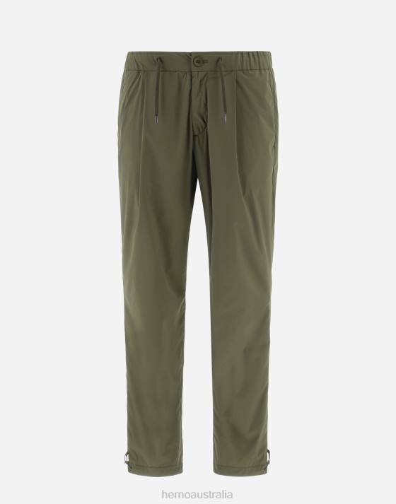 RESORT TROUSERS IN LIGHT NYLON STRETCH Herno Men Light Military 2L0H515 Clothing