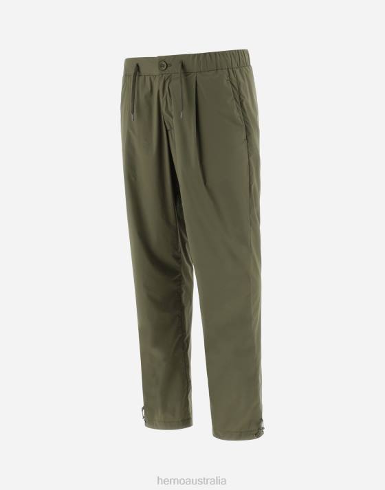 RESORT TROUSERS IN LIGHT NYLON STRETCH Herno Men Light Military 2L0H515 Clothing