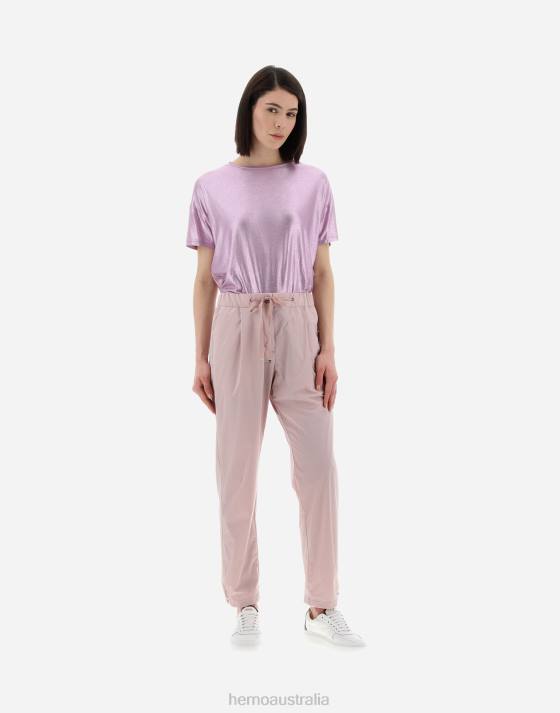 RESORT TROUSERS IN LIGHT NYLON STRETCH Herno Women Lilac 2L0H370 Clothing