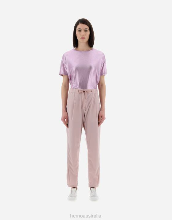 RESORT TROUSERS IN LIGHT NYLON STRETCH Herno Women Lilac 2L0H370 Clothing