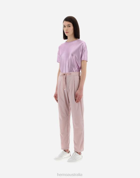 RESORT TROUSERS IN LIGHT NYLON STRETCH Herno Women Lilac 2L0H370 Clothing