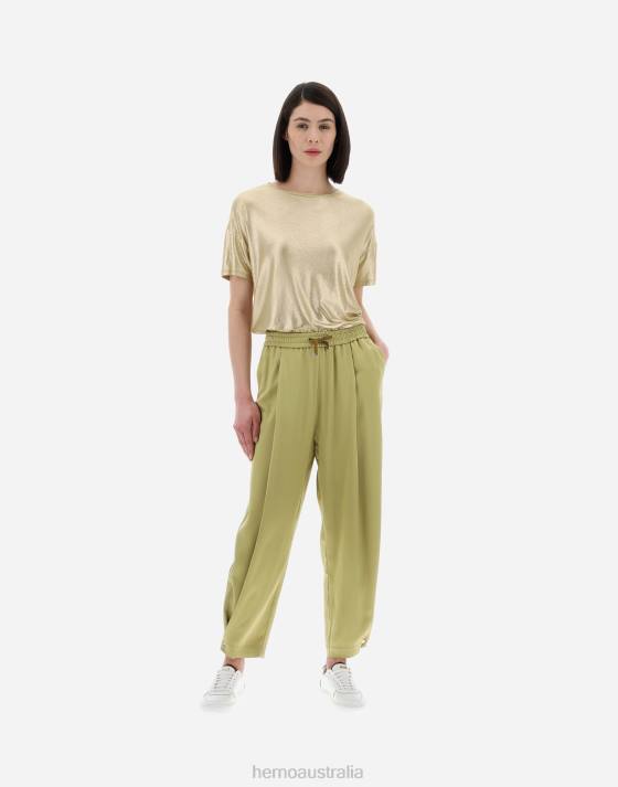 RESORT TROUSERS IN SATIN EFFECT Herno Women Canary 2L0H342 Clothing