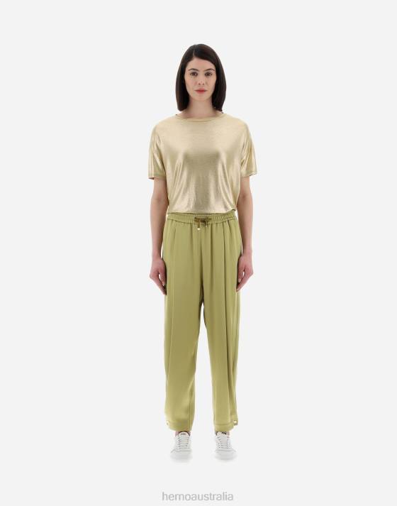 RESORT TROUSERS IN SATIN EFFECT Herno Women Canary 2L0H342 Clothing