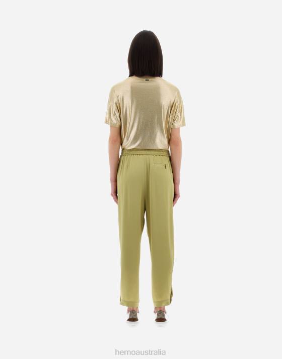 RESORT TROUSERS IN SATIN EFFECT Herno Women Canary 2L0H342 Clothing