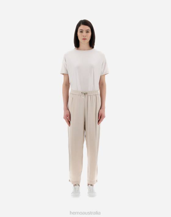 RESORT TROUSERS IN SATIN EFFECT Herno Women Chantilly 2L0H118 Clothing