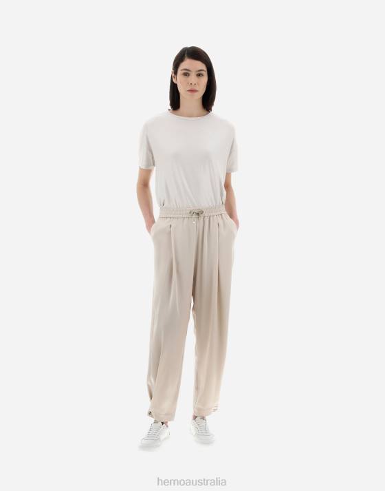 RESORT TROUSERS IN SATIN EFFECT Herno Women Chantilly 2L0H118 Clothing