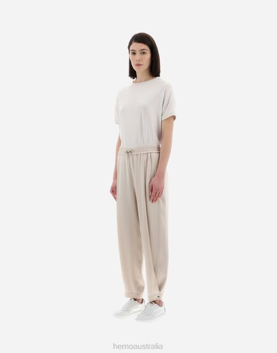 RESORT TROUSERS IN SATIN EFFECT Herno Women Chantilly 2L0H118 Clothing