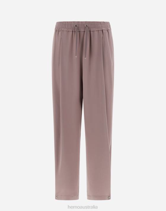 RESORT TROUSERS IN SATIN EFFECT Herno Women Lilac 2L0H196 Clothing