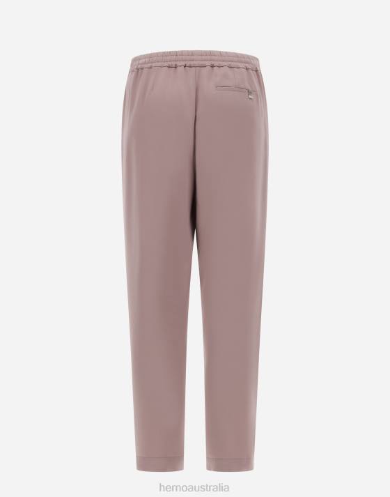 RESORT TROUSERS IN SATIN EFFECT Herno Women Lilac 2L0H196 Clothing