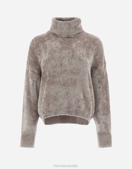 RESORT TURTLENECK SWEATER IN CHENILLE KNIT Herno Women Chantilly 2L0H289 Clothing