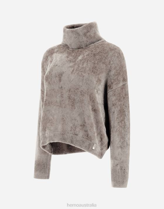 RESORT TURTLENECK SWEATER IN CHENILLE KNIT Herno Women Chantilly 2L0H289 Clothing