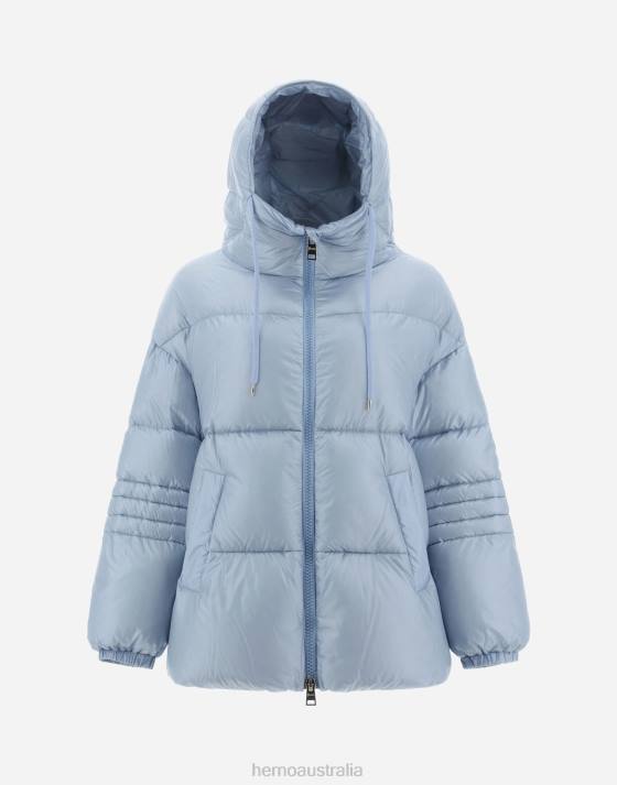 REVERSIBLE JACKET IN NYLON ULTRALIGHT Herno Women Light Blue 2L0H17 Outerwear