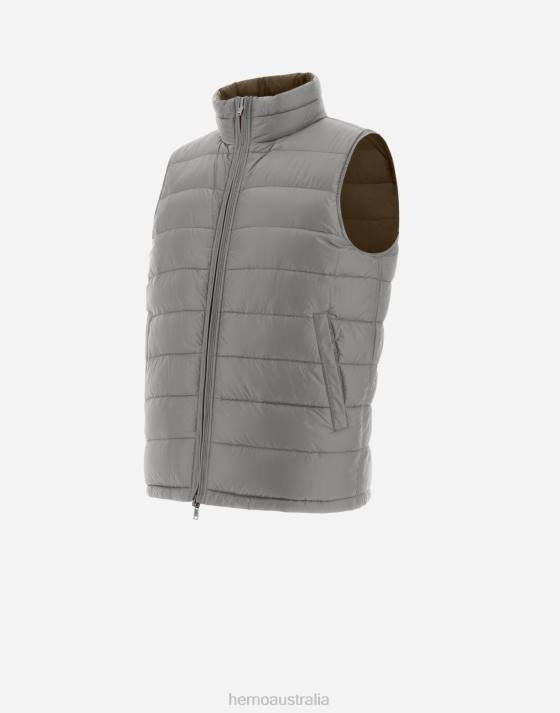 REVERSIBLE NYLON ULTRALIGHT WAISTCOAT Herno Men Military/Light Grey 2L0H593 Outerwear