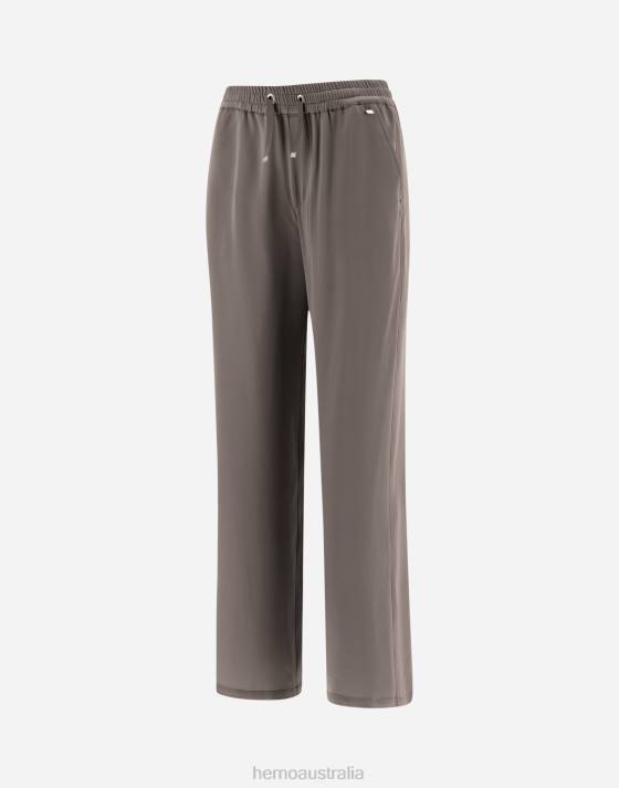 SATIN EFFECT TROUSERS Herno Women Dove Grey 2L0H290 Clothing