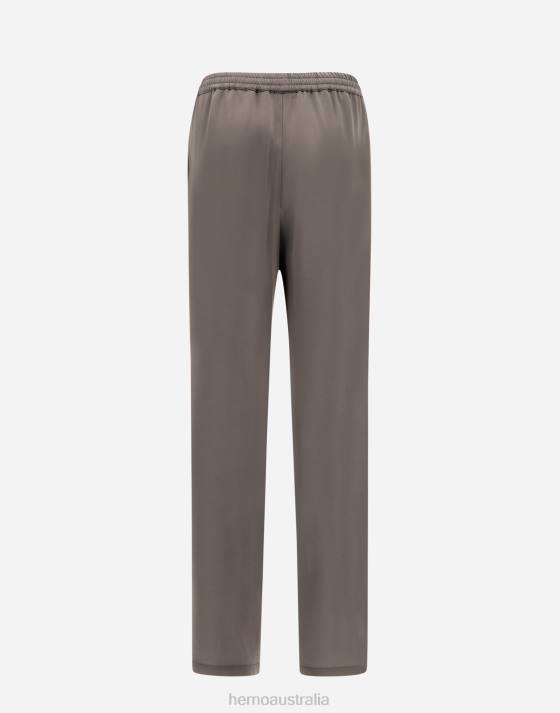 SATIN EFFECT TROUSERS Herno Women Dove Grey 2L0H290 Clothing