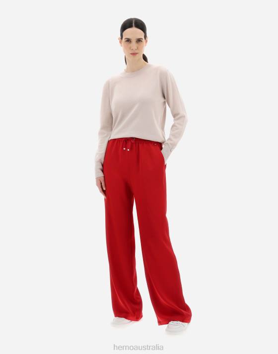 SATIN EFFECT TROUSERS Herno Women Fuchsia 2L0H49 Clothing