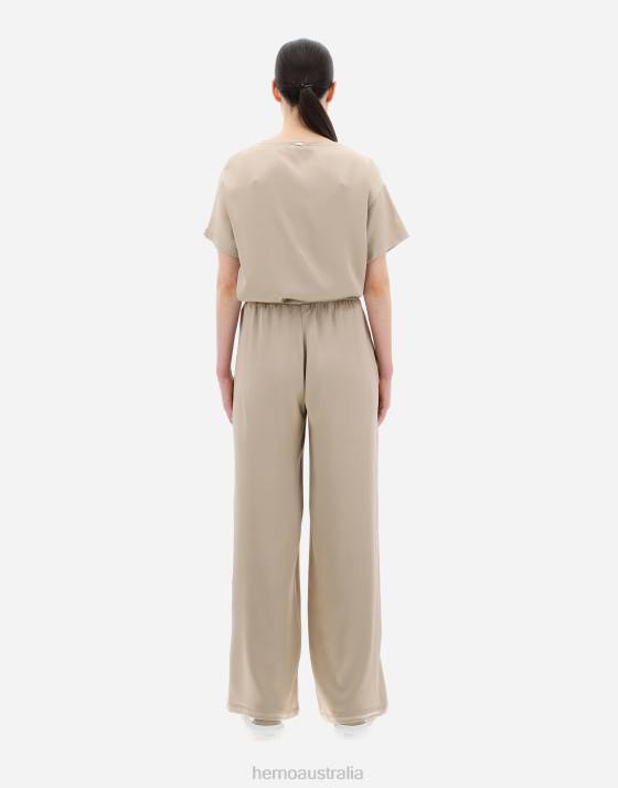 SATIN EFFECT TROUSERS Herno Women chantilly 2L0H395 Clothing