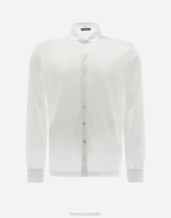 SHIRT IN CREPE JERSEY Herno Men White 2L0H824 Clothing