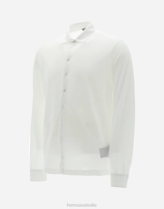 SHIRT IN CREPE JERSEY Herno Men White 2L0H824 Clothing