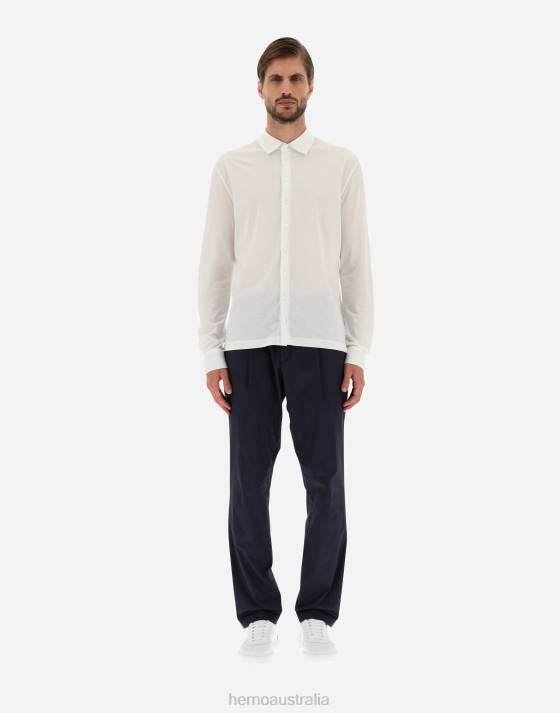 SHIRT IN CREPE JERSEY Herno Men White 2L0H824 Clothing