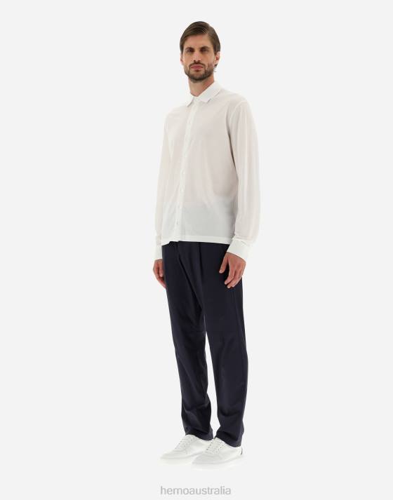 SHIRT IN CREPE JERSEY Herno Men White 2L0H824 Clothing