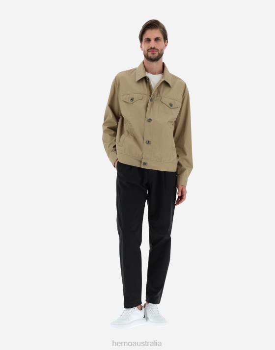 SHIRT IN TIGRI Herno Men Camel 2L0H821 Outerwear