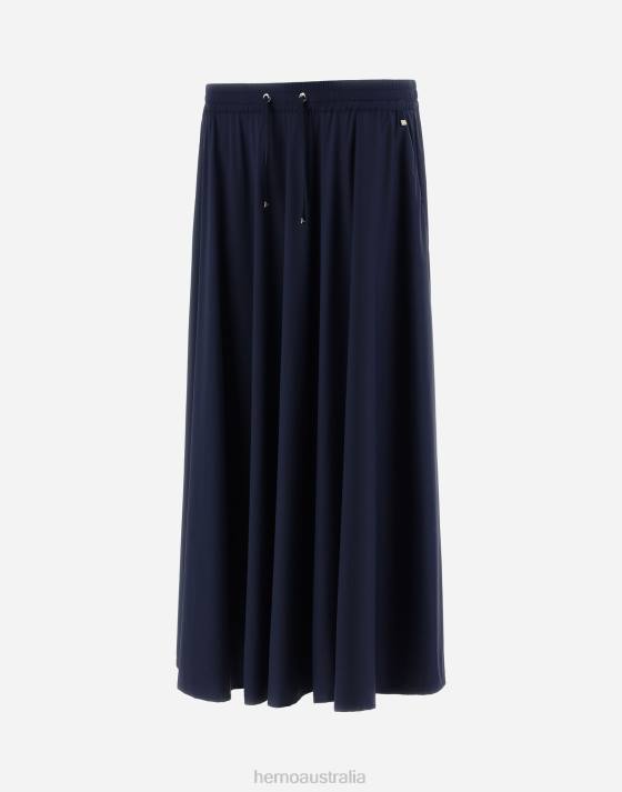 SKIRT IN LIGHT NYLON STRETCH Herno Women Blue 2L0H490 Clothing