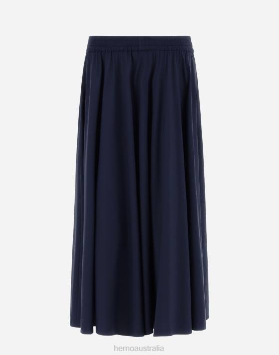 SKIRT IN LIGHT NYLON STRETCH Herno Women Blue 2L0H490 Clothing