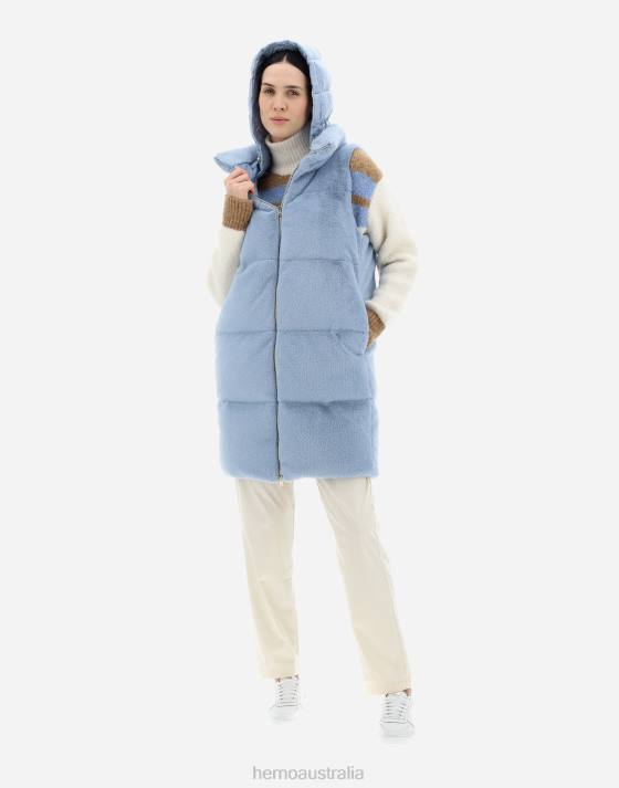 SLEEVELESS JACKET Herno Women Light Blue 2L0H240 Outerwear