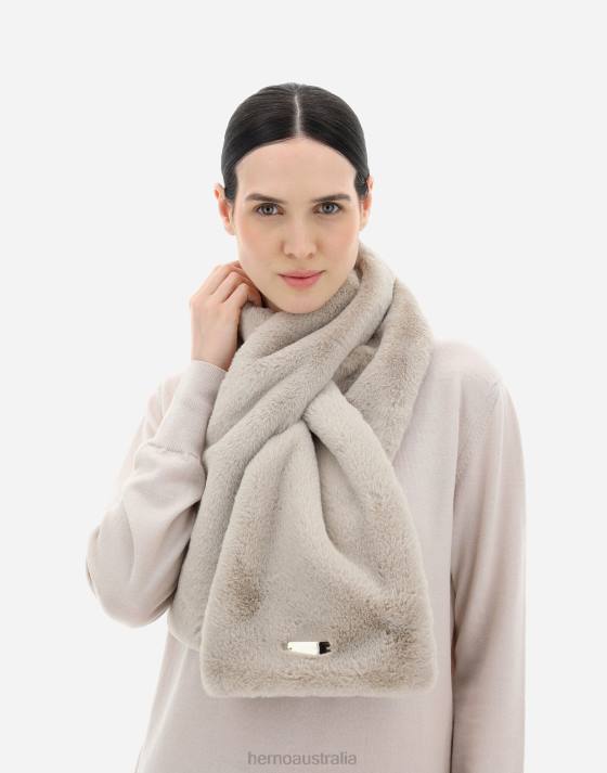 SOFT FAUX FUR AND NYLON ULTRALIGHT SCARF Herno Women Chantilly 2L0H30 Accessories