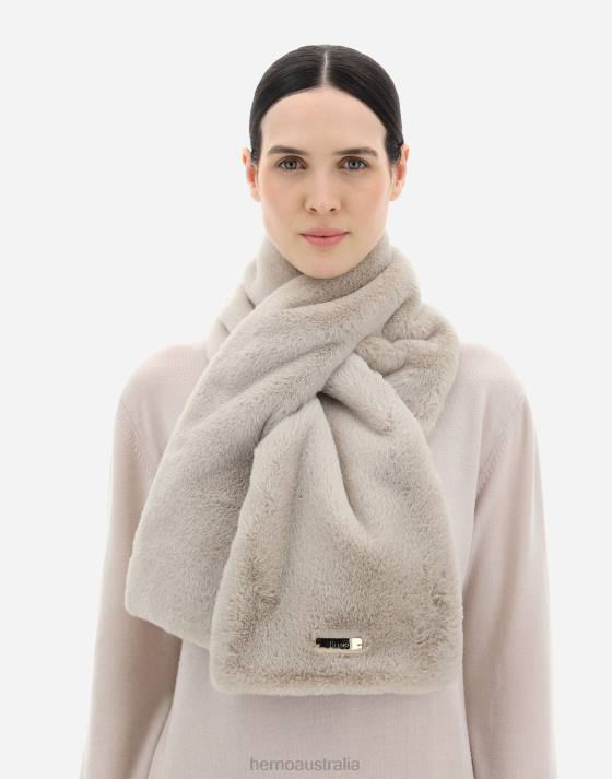 SOFT FAUX FUR AND NYLON ULTRALIGHT SCARF Herno Women Chantilly 2L0H30 Accessories