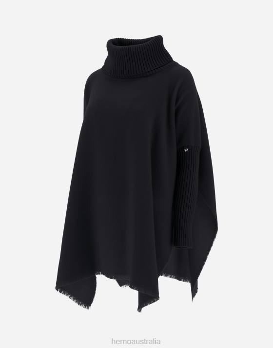 SOFT PONCHO RESORT Herno Women Black 2L0H274 Clothing