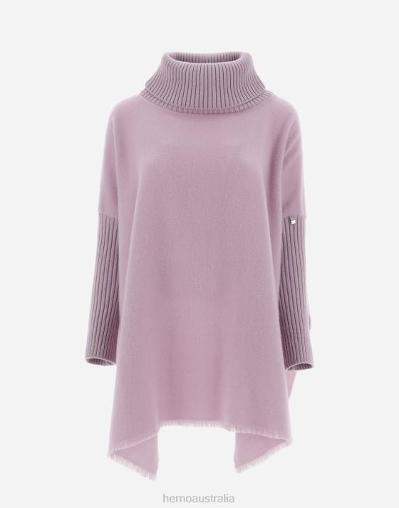 SOFT PONCHO RESORT Herno Women Lilac 2L0H378 Clothing