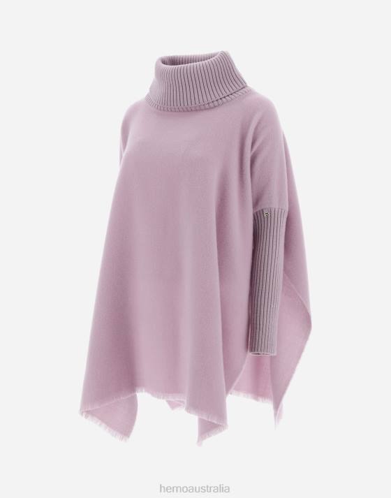 SOFT PONCHO RESORT Herno Women Lilac 2L0H378 Clothing