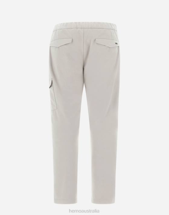 SUEDE-EFFECT RESORT TROUSERS Herno Men Ice 2L0H690 Clothing