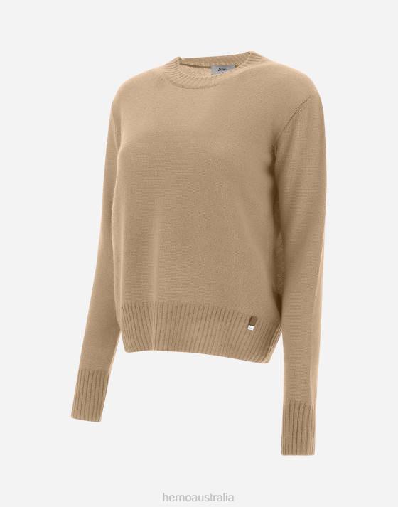 SWEATER IN CLOUD CASHMERE Herno Women Camel 2L0H478 Clothing