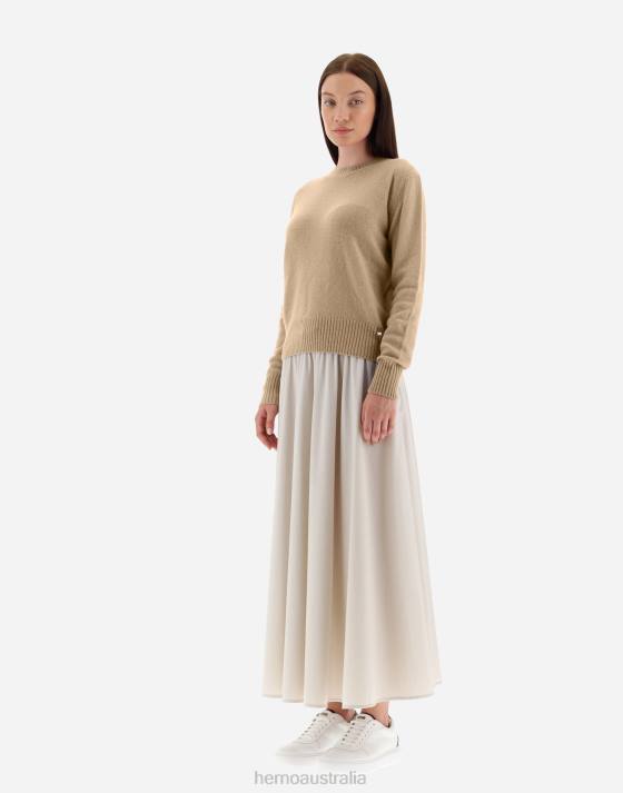 SWEATER IN CLOUD CASHMERE Herno Women Camel 2L0H478 Clothing