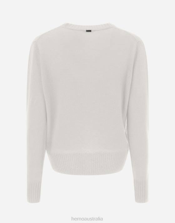 SWEATER IN CLOUD CASHMERE Herno Women Mastic Dove Grey 2L0H477 Clothing