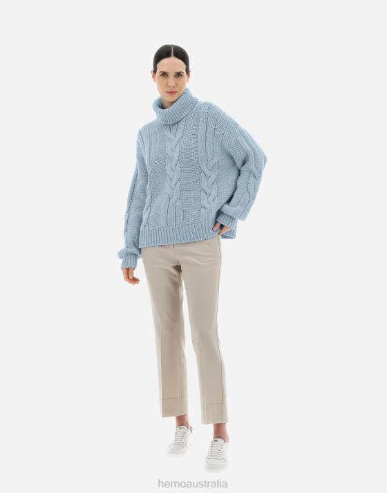 SWEATER IN COMFY INFINITY Herno Women Light Blue 2L0H40 Clothing